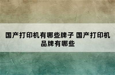 国产打印机有哪些牌子 国产打印机品牌有哪些